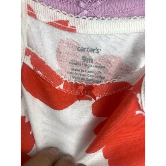 New Carter's Girls 5 Pack Floral Bodysuits 100% Cotton Size 9 Months - Picture 8 of 9